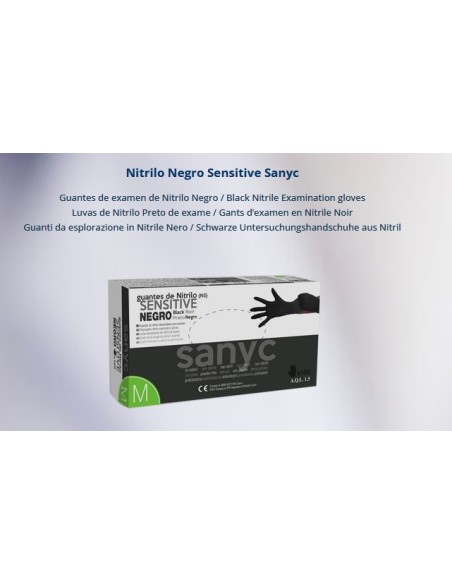 GUANTE NITRILO NEGRO TXS SENSITIVE -1 x 100u-
