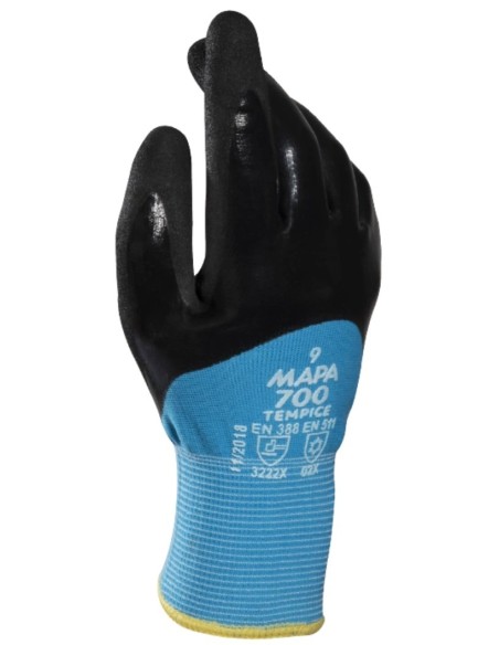 GUANTE TEMP SEA 770 PVC AZUL Resistente al Frio T 9