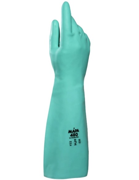 GUANTE ULTRANITRIL 480 VERDE 46 cms  T9