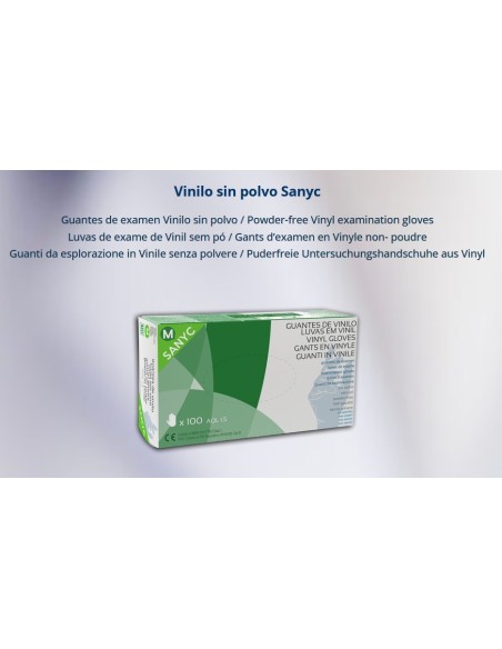 GUANTE VINILO BLANCO SIN POLVO TMEDIANA -1 x 100u- AQL 15