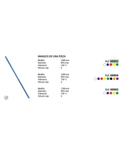 MANGO ERGONOMICO DE UNA PIEZA ROJO REF 1300x32mm