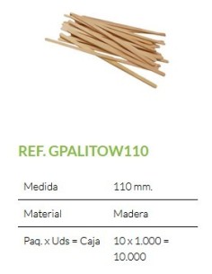 PALETINA CAFE MADERA 11cm SFUNDA -1 x 1000u-