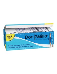 PALILLO REDONDO ENFUNDADO PAPEL 2 puntas -1 x 1000u-