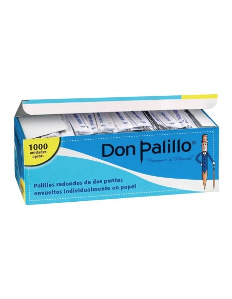 PALILLO REDONDO ENFUNDADO PAPEL 2 puntas -1 x 1000u-