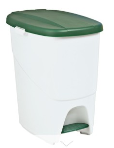 PAPELERA DENOX CPEDAL Y TAPA 25LTRS BLANCA