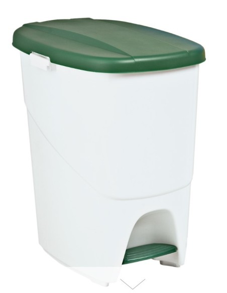 PAPELERA DENOX CPEDAL Y TAPA 25LTRS BLANCA