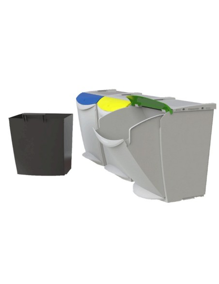 PAPELERA DENOX CTAPA 25 LTRS AZUL SISTEMA MODULAR