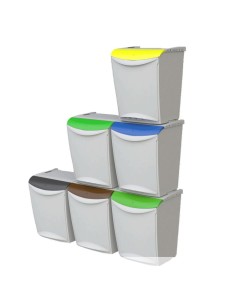 PAPELERA DENOX CTAPA 25 LTRS MARRON SISTEMA MODULAR