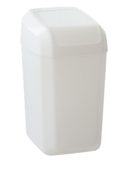 PAPELERA DENOX CTAPA BASCULANTE 15 LTRS swint top BLANCA