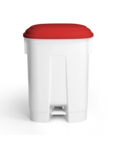 PAPELERA DERBY CON PEDAL CON ADAPTADOR 2X30ltrs TAPA ROJA