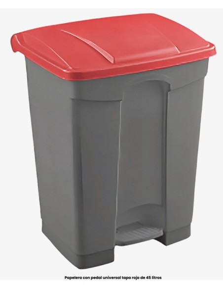 PAPELERA PULL CON PEDAL 45 L C TAPA COLOR
