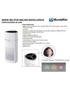 PURIFICADOR AIRE EXCELLENCE CFILTRO HASTA 60M2 MU-PUR 600