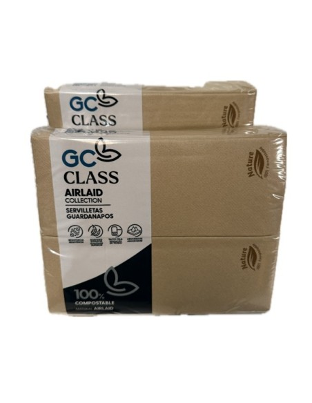 SERVILLETA 33X40 1C GC CLASS AIRLAID KANGUR NATURE -13p x 50u-